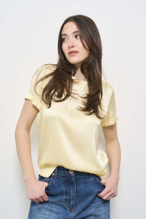 Women's canary yellow crew neck t-shirt - 2
