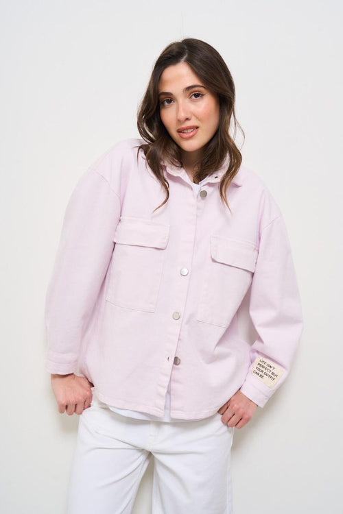 Giubbotto camicia donna rosa