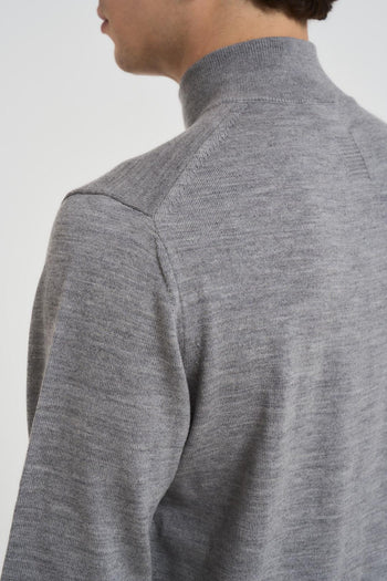 Maglia uomo con zip grigio - 6