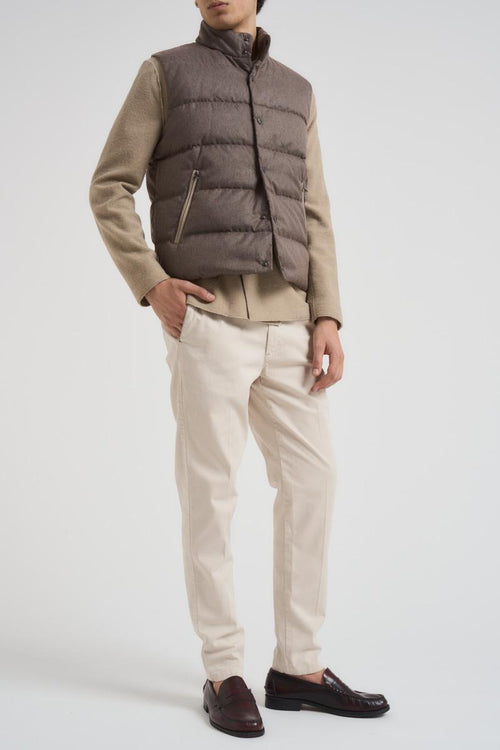 Gilet uomo trapuntato tortora