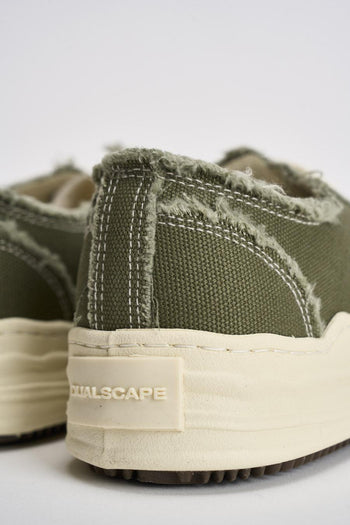 Sneakers uomo verde militare in canvas - 9