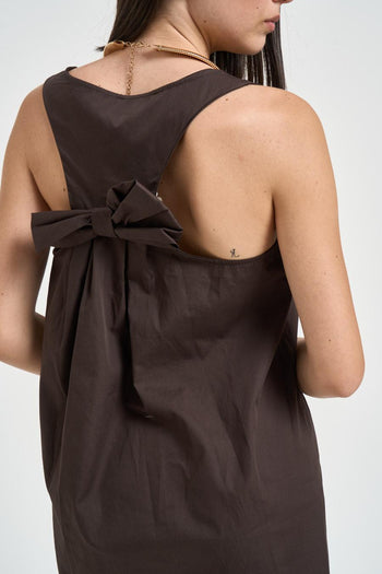 Abito donna con fiocco sul retro marrone - 4
