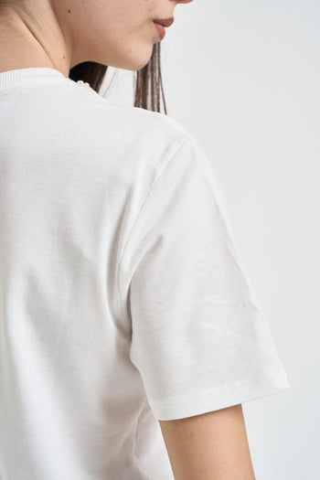 T-shirt donna con gioiello bianca - 4
