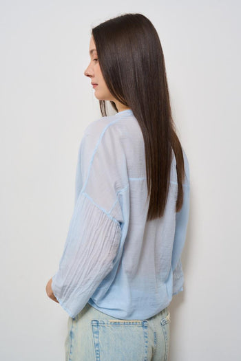 Camicia donna in mussola celeste - 3