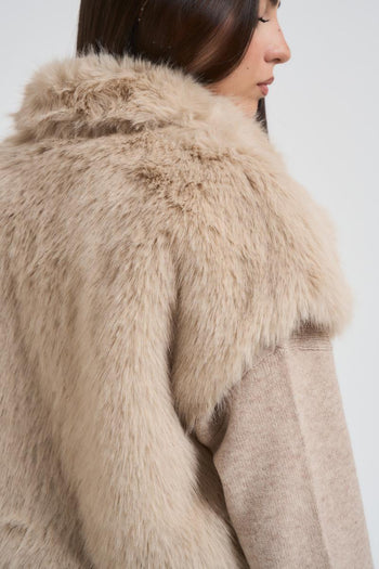 Gilet eco pelliccia donna beige - 9