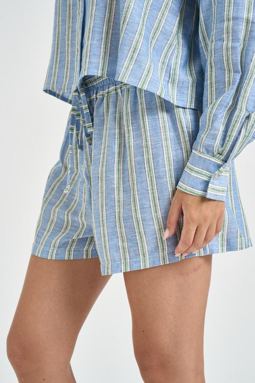 Short donna a righe celeste - 2