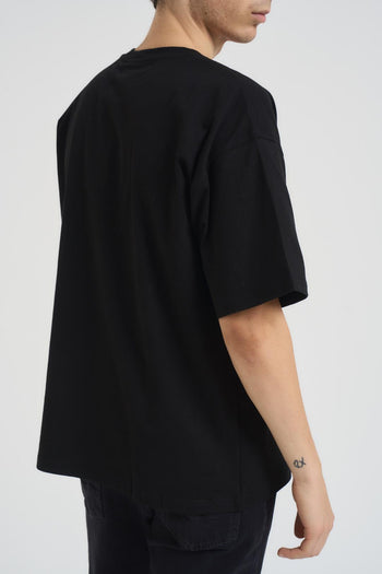 T-shirt uomo girocollo nera con logo - 3