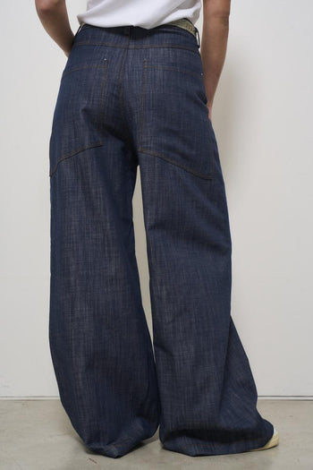 Women's dark denim palazzo jeans - 4