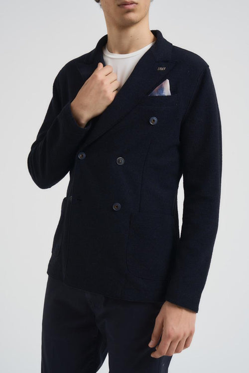 Giacca uomo in maglia blu notte