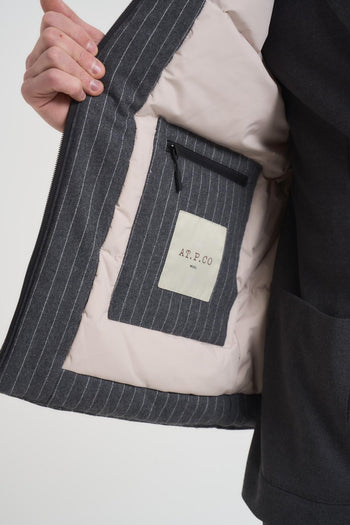 Gilet piumino uomo gessato grigio - 8