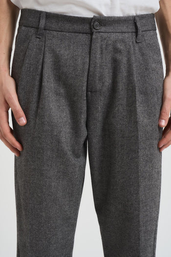 Pantalone uomo regular con pinces grigio - 5