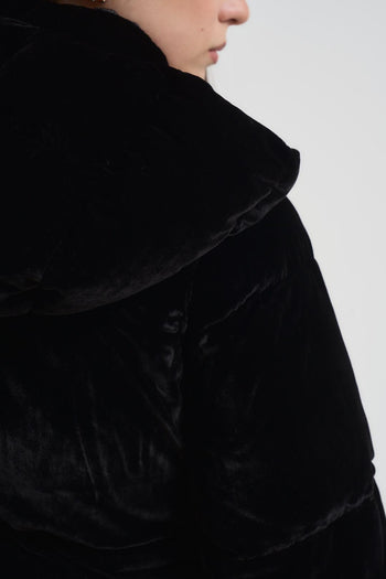 Giubbotto donna corto in velluto nero - 7