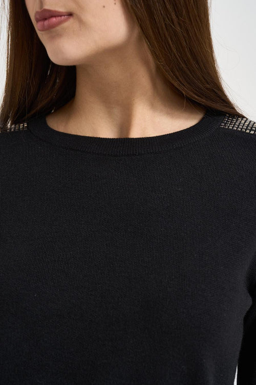 Maglia donna girocollo nera - 2