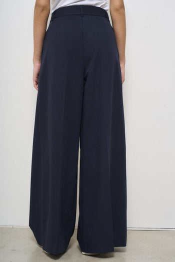 Women's blue wide-leg trousers - 3