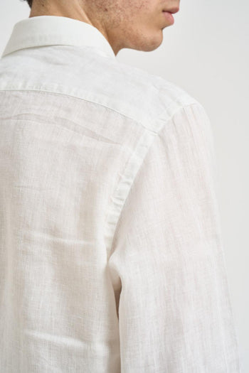 Camicia uomo in lino bianca - 5
