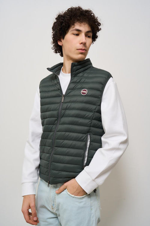 Gilet uomo trapuntato verde militare - 2