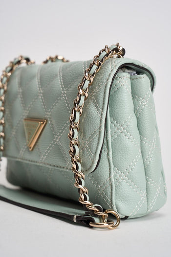Borsa donna matelassé a tracolla verde acqua - 4