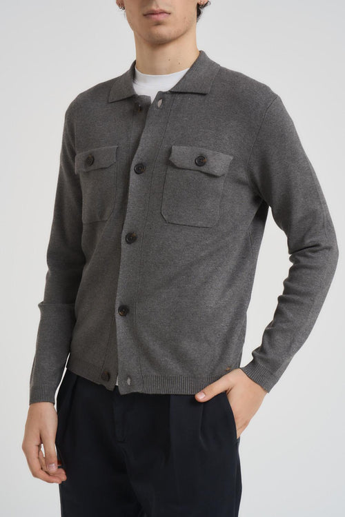 Cardigan in maglia uomo grigio