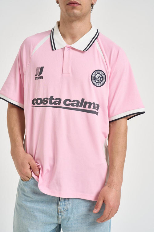 Polo uomo sportiva Football rosa