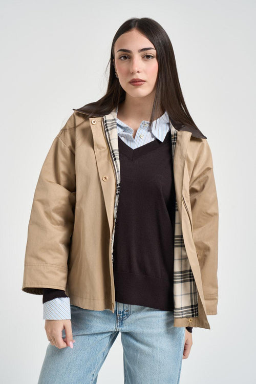 Giacca donna corta beige - 2