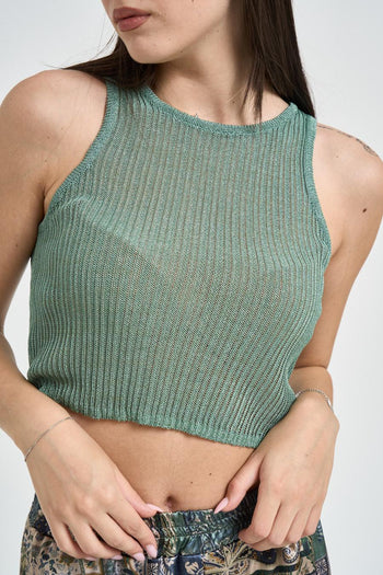 Top donna in maglia verde - 3