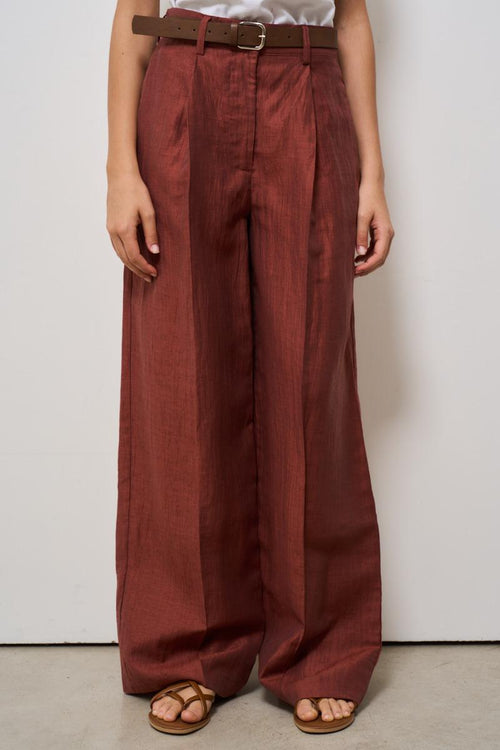 Pantalone donna a palazzo marrone