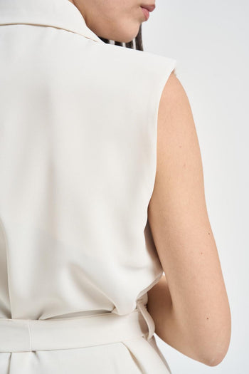 Abito donna gilet e pantalone latte - 5
