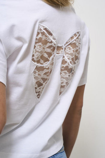 Women's white cropped t-shirt - 3