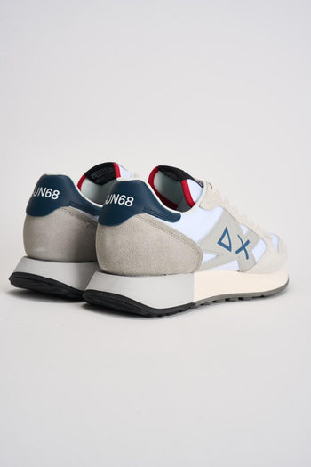 Sneakers uomo in suede grigio e blu - 7