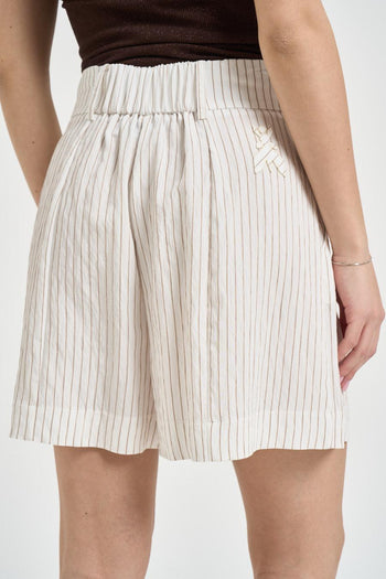 Shorts donna gessato panna - 5