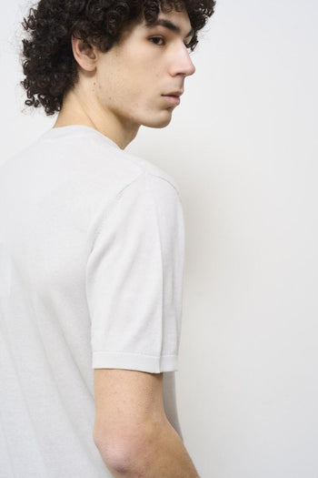 T-shirt uomo in maglia grigio perla - 6