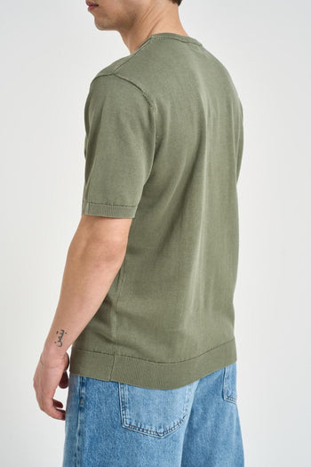 T-shirt uomo in maglia verde - 3