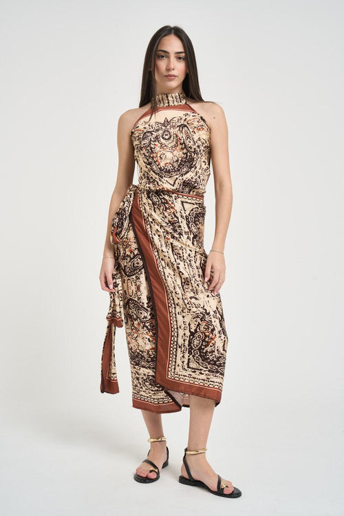 Top donna halter fantasia paisley