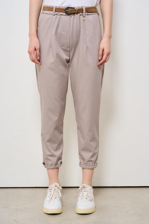 Pantalone donna skinny beige