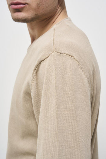 Maglia uomo girocollo beige vintage - 5
