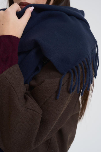 Sciarpa donna con frange blu - 4