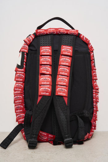 Zaino uomo in fantasia rosso e nero - 7