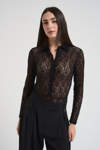 Body donna in pizzo nero - 4