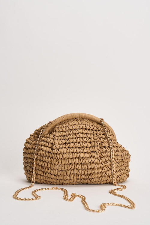 Borsa donna in rafia cammello - 1