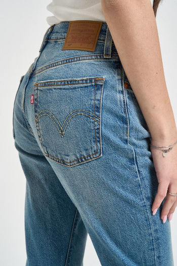 Jeans donna 501 cropped in denim medio - 6