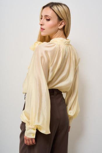 Camicia donna semitrasparente gialla - 3