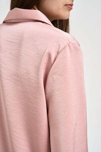 Camicia donna con fiocchetti rosa cipria - 5