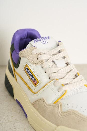 Sneakers donna low bianco, verde e viola - 6