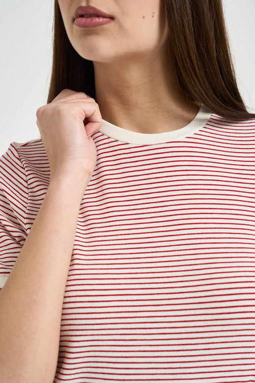 T-shirt donna a righe rosa - 2