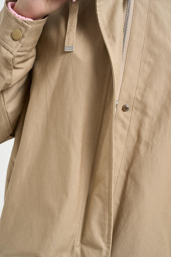 Parka donna in cotone beige - 6