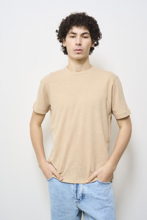 T-shirt uomo in maglia beige