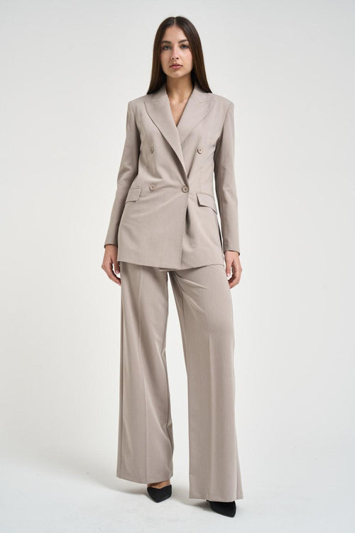 Giacca donna doppiopetto grigia