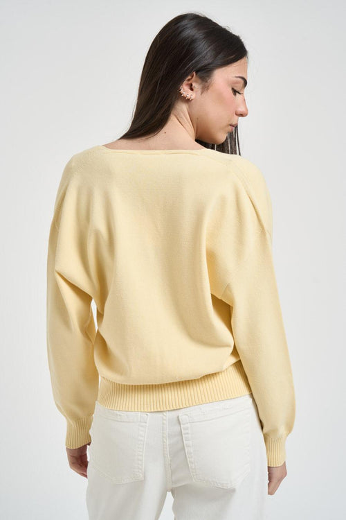 Cardigan donna cropped giallo - 2