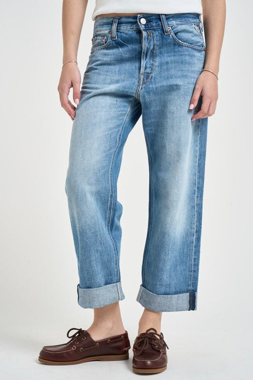 Jeans donna dritto in denim chiaro - 2