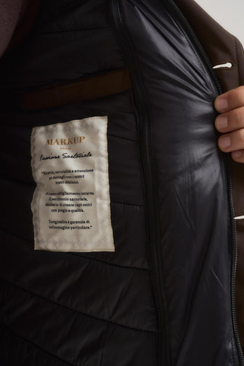 Giubbotto uomo doppiopetto marrone - 8